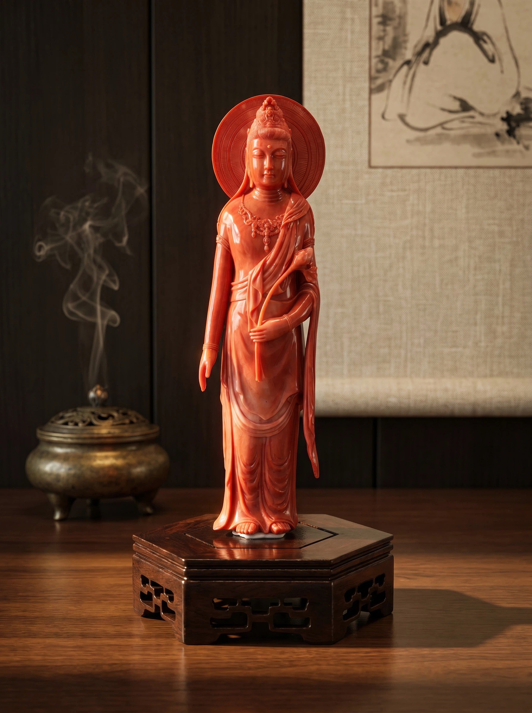 雕刻 摆件 専用 本翡翠 彫刻提物 2点 木箱付 76g トヒチサ 東S8-0709